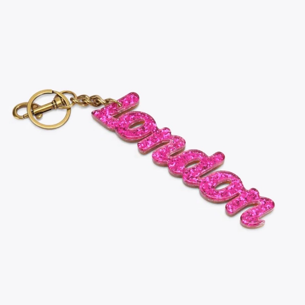Kurt Geiger Fuchsia Glitter Keyring